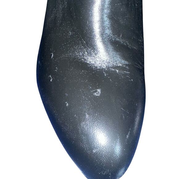 Brooks Brothers Black Leather Quilted Ankle Booties Heels Sz 8 quiet luxury - Picture 3 of 9